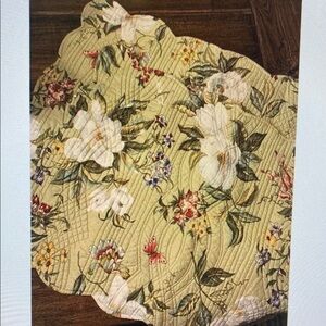 Magnolia Butterfly Floral Scalloped Quilted Set Of 2 Pillow Shams Country Garden